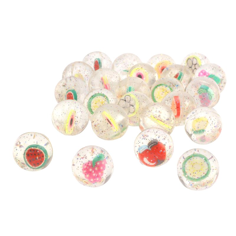 100 Pcs/Set Kinder Spielzeug Ball Gemischt Bouncy Ball Solide Schwimm Obst Springenden Kind Elastische Gummi Ball Flipper Bouncy spielzeug