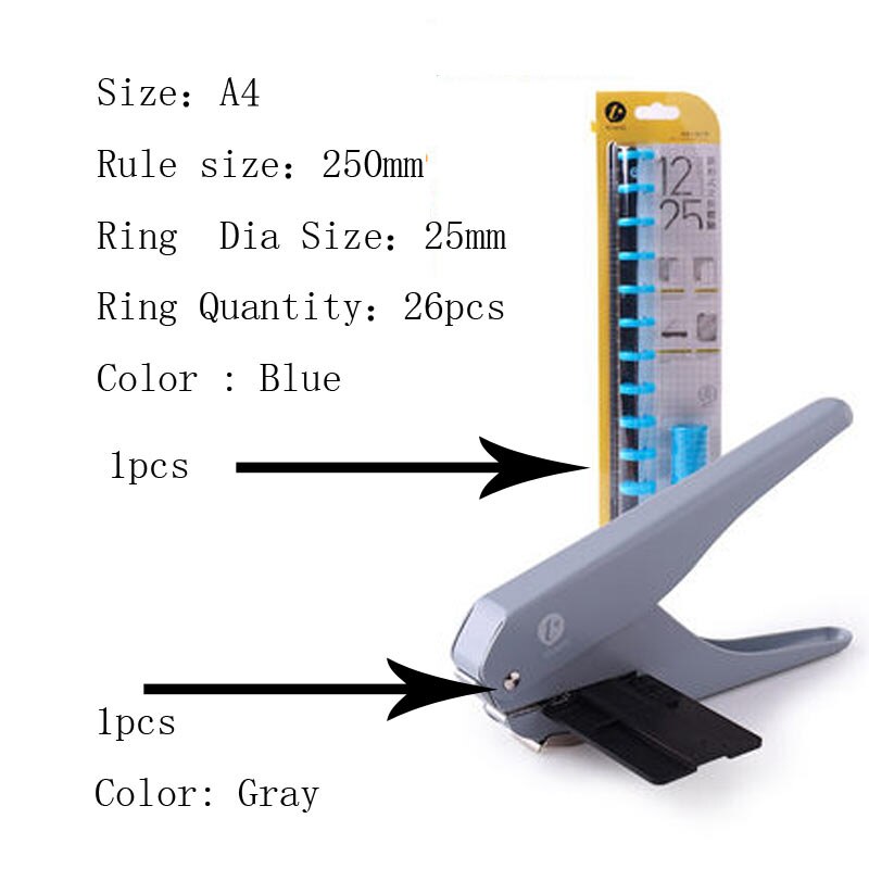 Mushroom Hole Puncher Loose-Leaf Pages Punching Machine paper cutter 6 sheets of A4 paper hole shape for newspapers, magazine: NO14