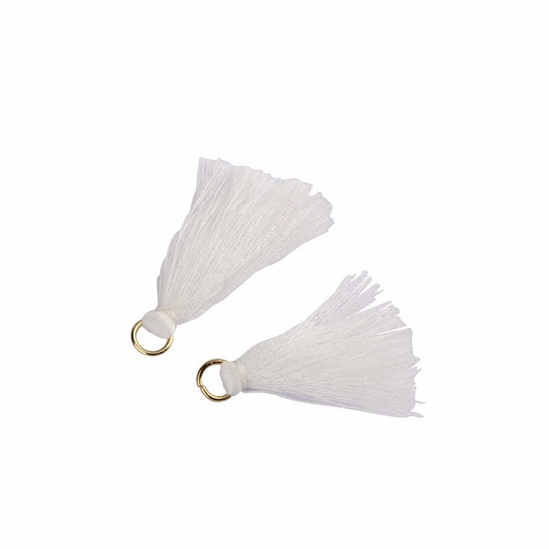 Anneau suspendu gland frange pendentif | 100 pièces, bricolage, petits glands garniture vêtements rideau décoratif boucles d'oreilles composants de bijoux: White Tassels Fringe