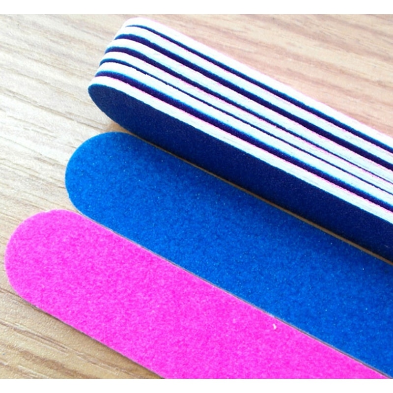 100Pcs Disposable Nail File Nail Buffer Lima Lime Aongle Nail Care Filer Emery Board EVA Toe Pedicure Manicure Tools