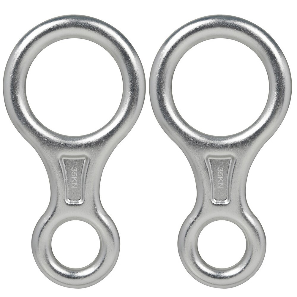 Climbing Gear Downhill Equipment 35KN Rescue Figure 8 Descender Carabiner Rigging Plate for Climbing Belaying Rappelling Device: Silver2