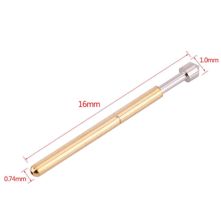 100Pcs Spring Test Probe P75-E2 Cone 1.02mm Spring Test Probe Testing Pin Spring Test Probe Pin Test Probe for testing gold