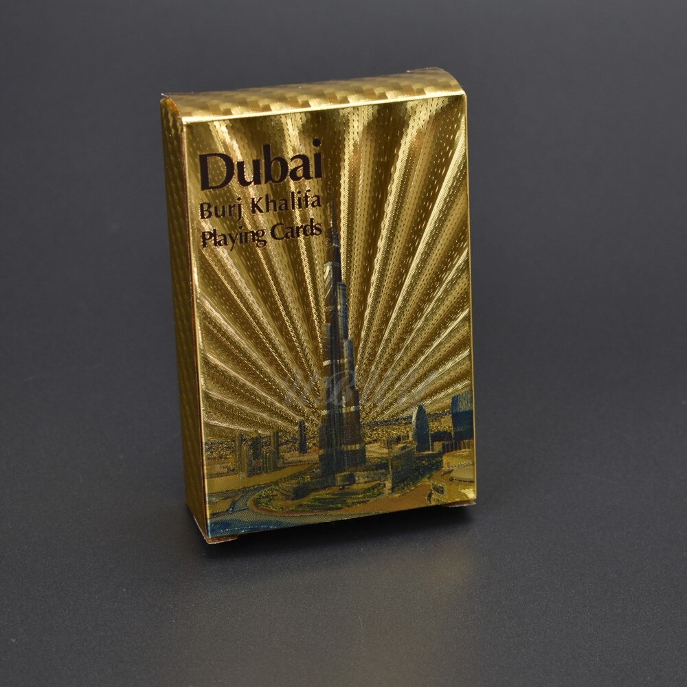 Dubai arkitektur guldfolie guld spillekort pokerspil vandtætte kort til ven souvenir: Lysegul