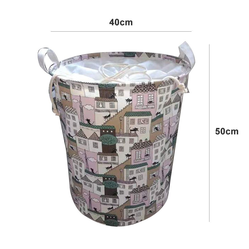 Large Capacity Drawstring Laundry Hamper Canvas Storage Bag Organizer With Handle Bin Folding Collapsible Laundry Basket