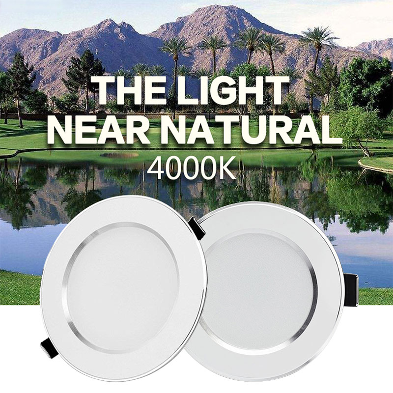 Led downlight naturlig hvid forsænket køkken badeværelse lampe 220v 230v 5w 7w 9w 12w led down lys varm hvid kølig hvid