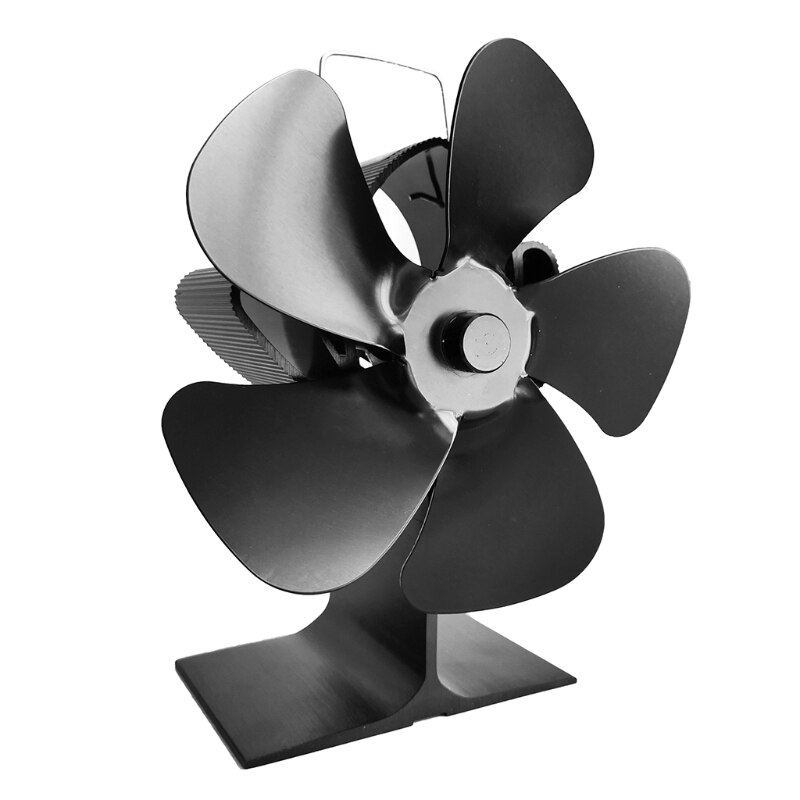 5 Blades Heat Powered Stove Fan Log Wood Burner Ecofan Quiet Fireplace