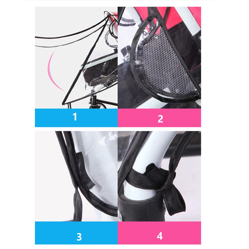 Stroller Accessories Waterproof Rain Cover Transparent Wind Dust Shield Zipper Open For Baby Strollers Pushchairs Raincoat