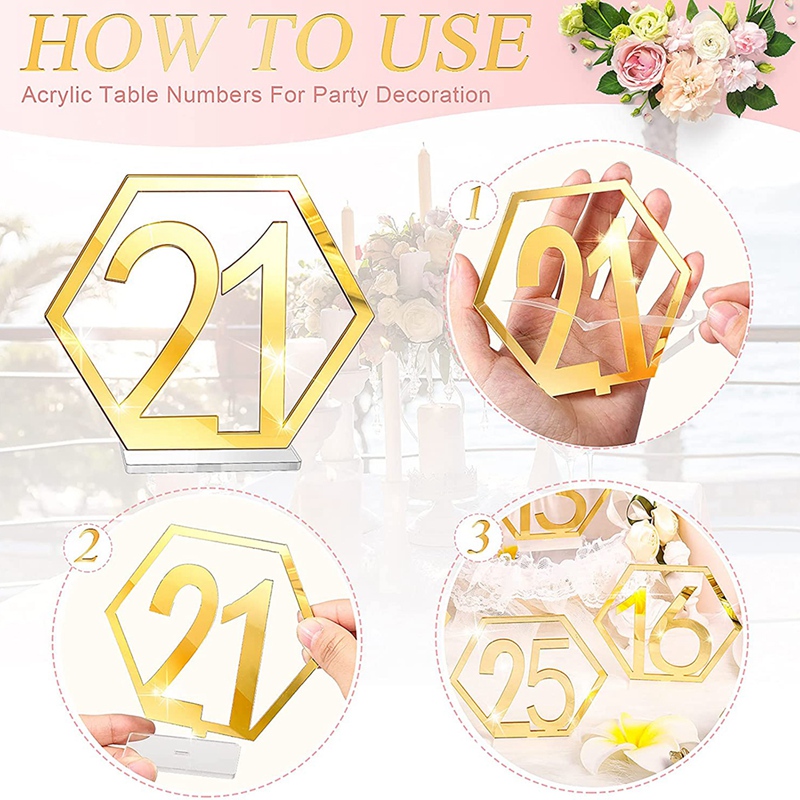 ! Wedding Reception Table Number Wedding Acrylic Table Number Hexagon Table Number Wedding Number With Stand Base
