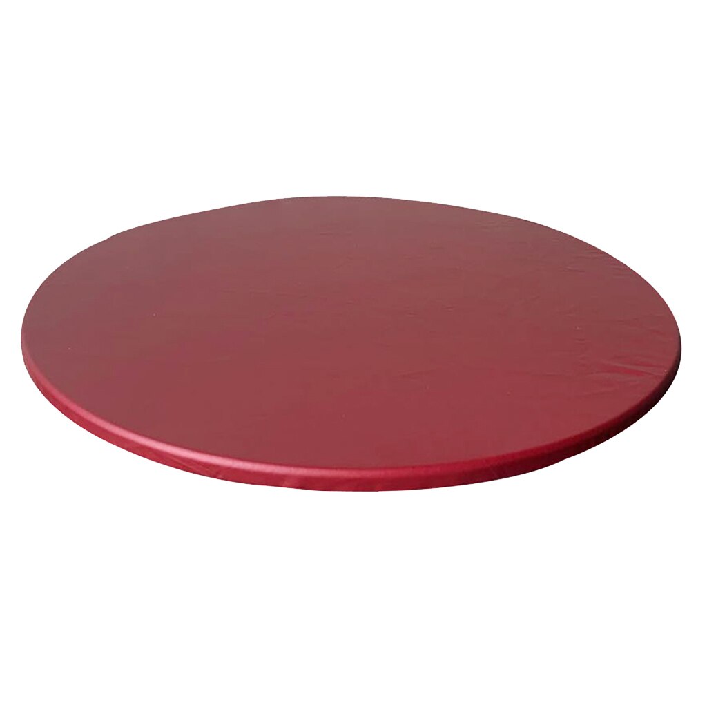 Tafel Dekken Doek Protector Waterdicht Polyester Ronde Tafelkleed Catering Uitgerust Tafel Dekken Met Elastische Randen 120Cm: Wine Red