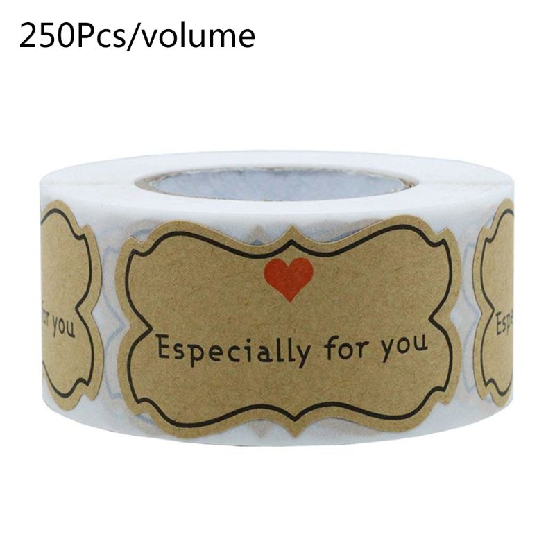 250pcs/roll Especially for You Stickers Kraft Seal Labels Handmade Scrapbooking Packaging Stationery Decoration