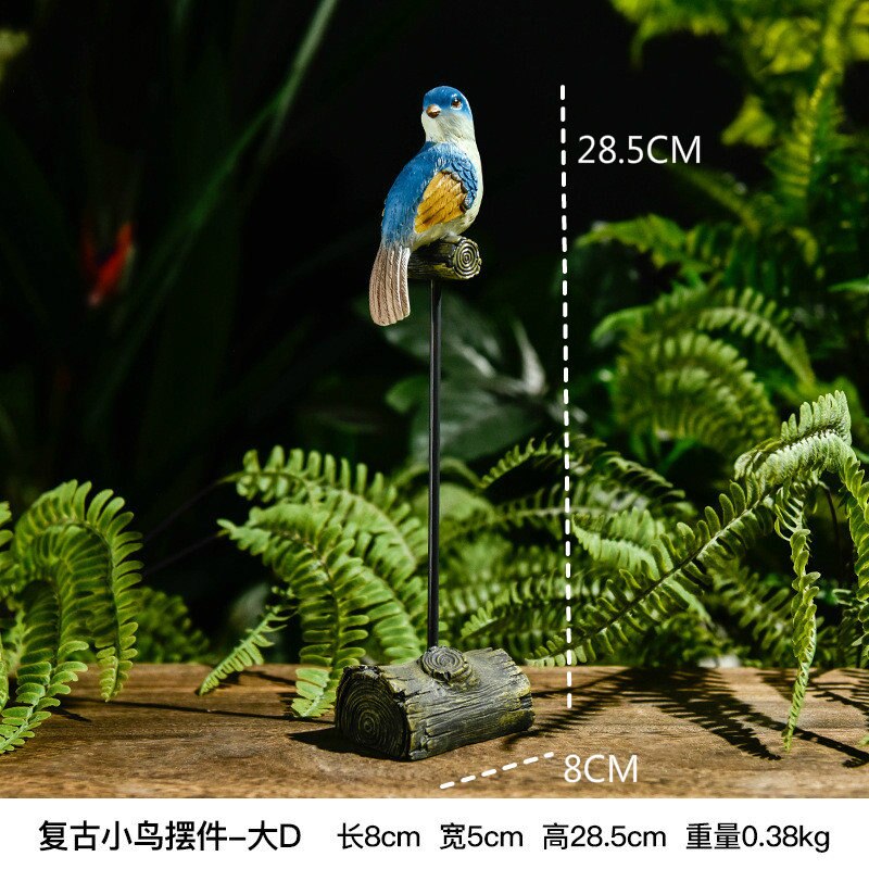 Figuras en miniatura con de loro y animal simulado de resina creativa de estilo nórdico, adornos para manualidades de pájaros, decoración moderna de oro para el hogar: 28.5cm D