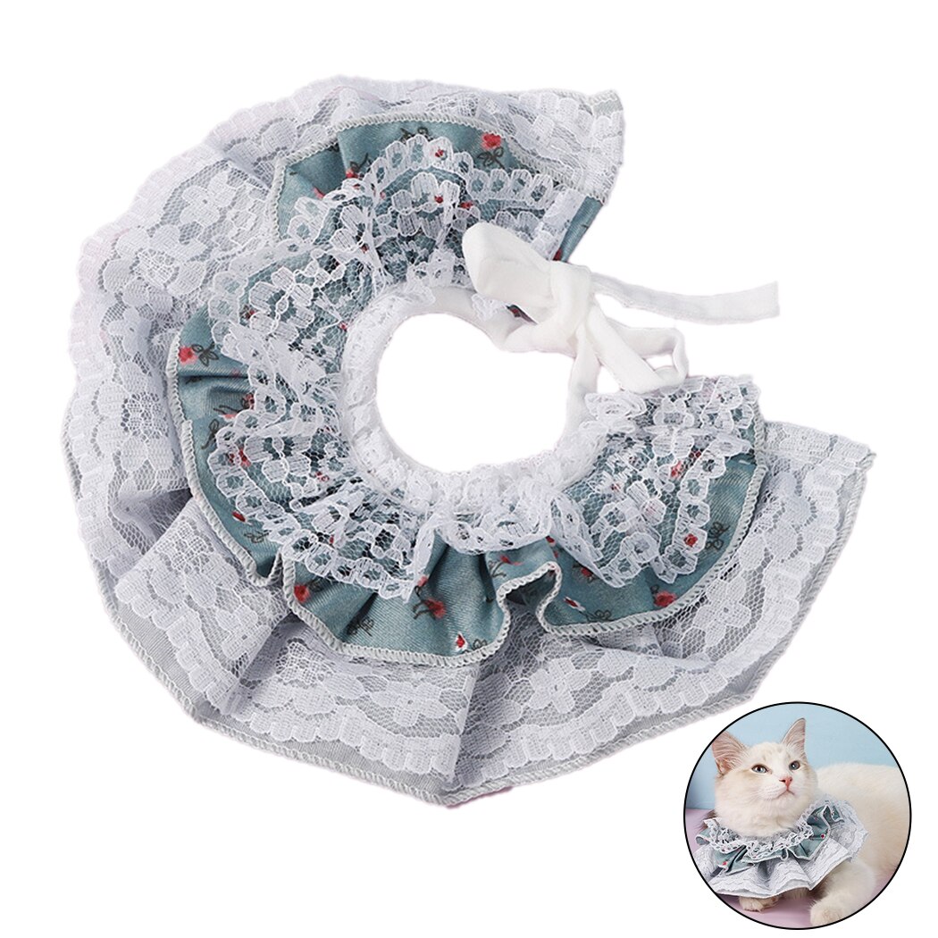 Legendog-Bandana de encaje multicapa para gato, pañuelo ajustable para mascotas, a la , bonito disfraz de gato: Blue
