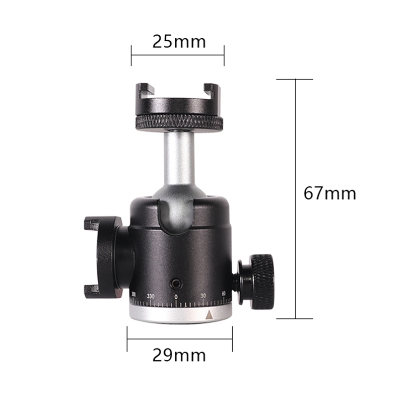 Bal Hoofd Mount Aluminium Swivel Mini Ball Head 1/4 Inch Schroef Mount Voor Dslr Camera Fill Licht Statief Bal hoofd
