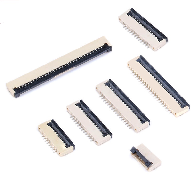 10 stücke 1mm Tonhöhe Unter Clamshell Buchse FPC FFC Flach Kabel Stecker 4P 5P 6P 8P 10P 12P 14P 16P 20P 22P 24P 30P 34P