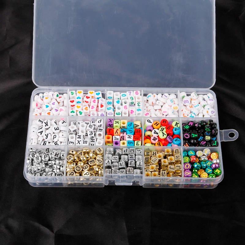 Cuentas acrílicas con letras en inglés, abalorios cuadrados planos del alfabeto, pulsera, collar para la fabricación de joyas, juego de bricolaje, juguetes para niños
