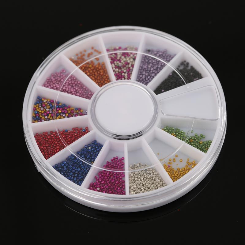 12 Kleuren Nail Caviar Mini Ballen Micro Kralen Nail Art Acryl Uv 3D Decoratie Sets Nail Art Decorations Gereedschap acessories: Default Title