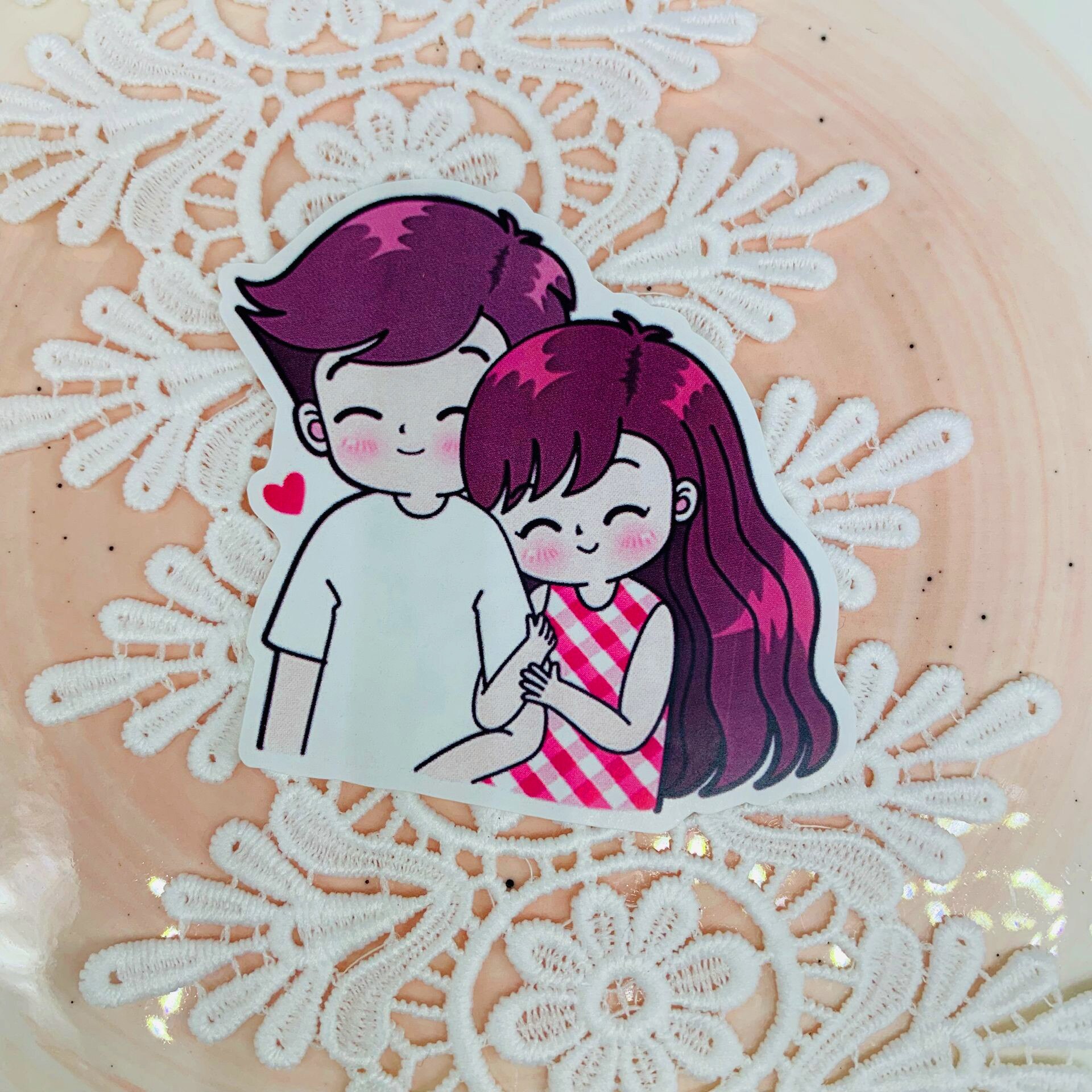 38 pcs Cute couple decorative paper stickers cartoon characters diary stickers DIY stickers children