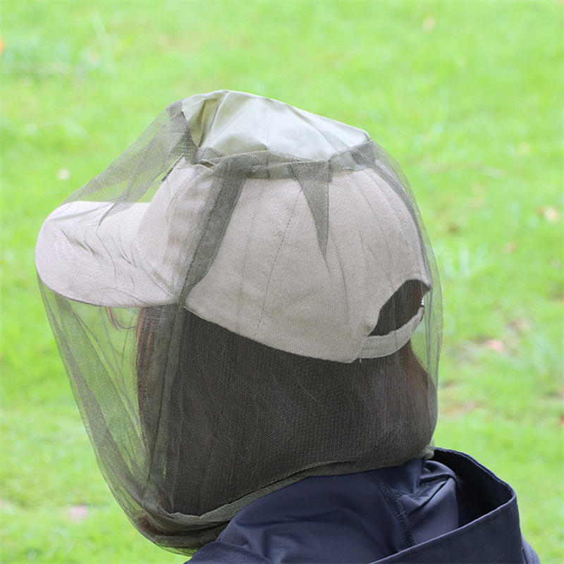 Muggennet voor het hoofd, insectennet voor de muts, bescherming tegen vliegen, muggen en andere insecten, gezichtsmasker voor nachtvissen