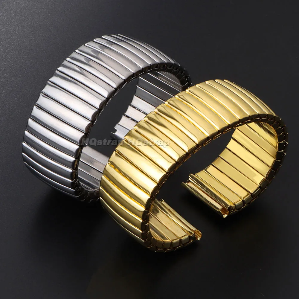 Edelstahl elastisches Armbinde 12mm 14mm 16mm 18mm 20mm 22mm Metall strecken Expansionsband Männer Frauen Ersatzarmband