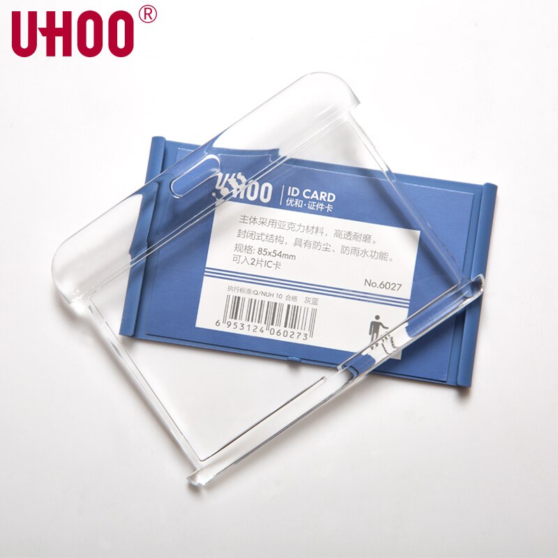 NEUE UHOO 6027 Acryl Arbeit ID Karte Halter Ausstellung Business Name Abzeichen Karte Halter mit Neck Lanyard