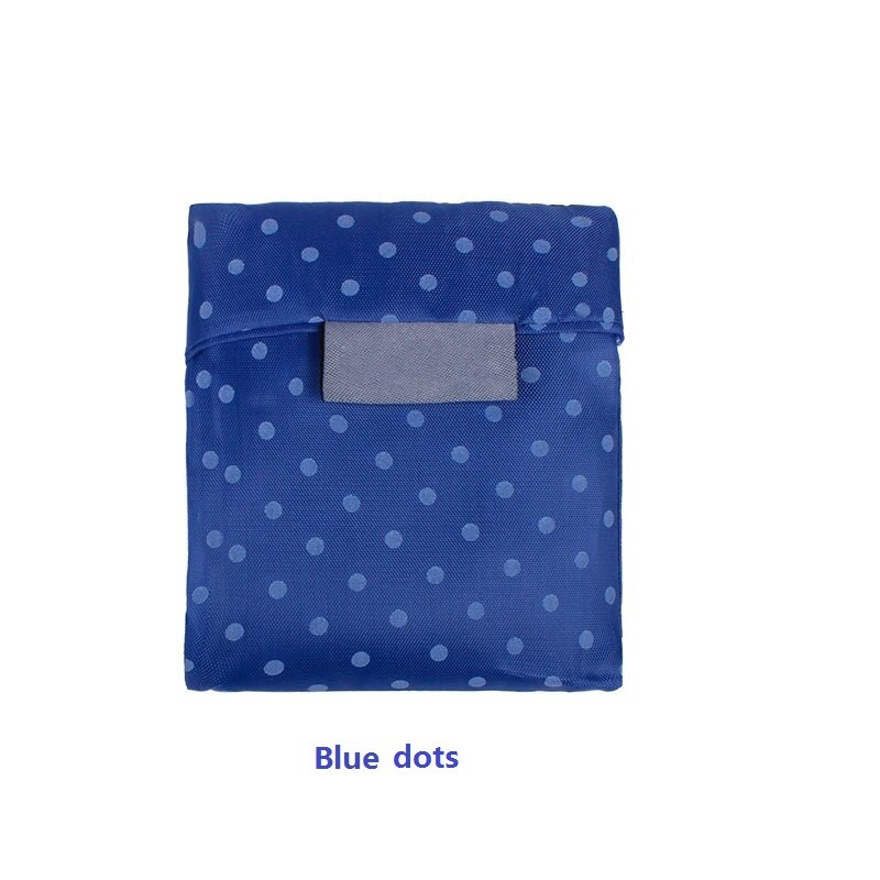 3pcs Oxford Cloth Shopping Bag Eco-friendly Folding Reusable Portable Shoulder Handbag For Travel Grocery Bags: Blue dots
