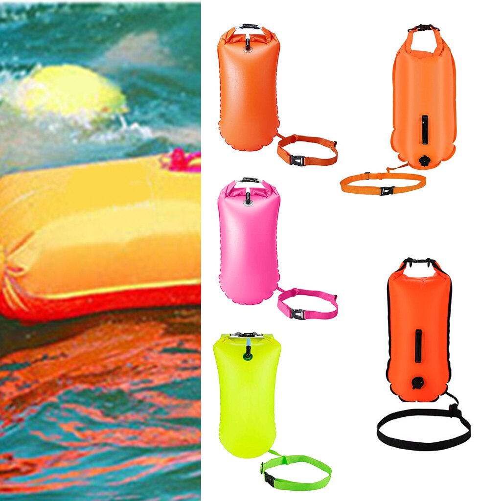Inflatable Swim Buoy Safety Float Waterproof Air Open Water Swimming Dry Bag