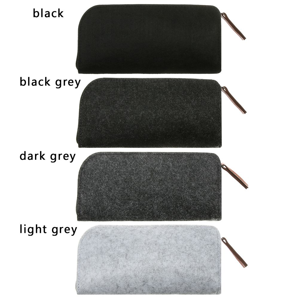Funda de fieltro de lana con cremallera para gafas, estuche portátil para gafas de sol, caja protectora suave, barato,