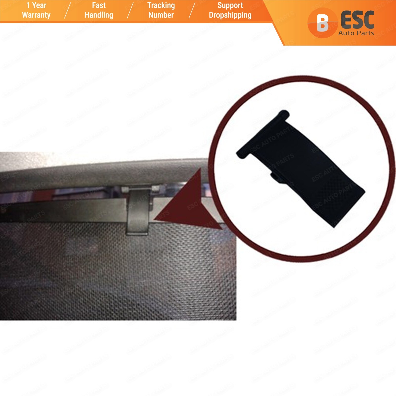 ESC-parasol de puerta trasera para coche, retenedor de cortina con Clip superior 1339580, 2 c-max para Ford Focus, desde Turquía, EDP885