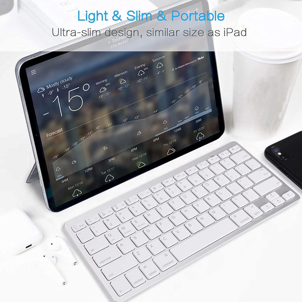 Ultra-Slanke Draadloze Bluetooth Toetsenbord Voor Ipad, Iphone, Samsung ,Android, Windows, Pc, tabletten Telefoons Toetsenbord