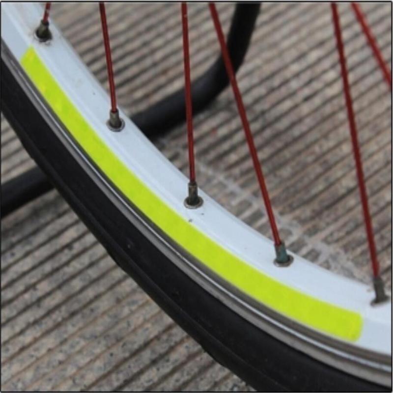 Pegatinas reflectantes, 1 unidad, neumático de bicicleta, rueda, calcomanías reflectantes fluorescentes, llanta de bicicleta, calcomanía reflectante