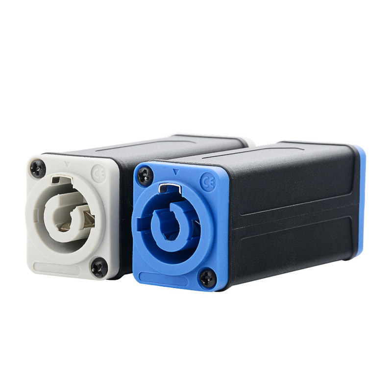 1pc LED PowerCon AC Coupler Adapter Extender connector Speakon Panel mount straight adapter Blue White