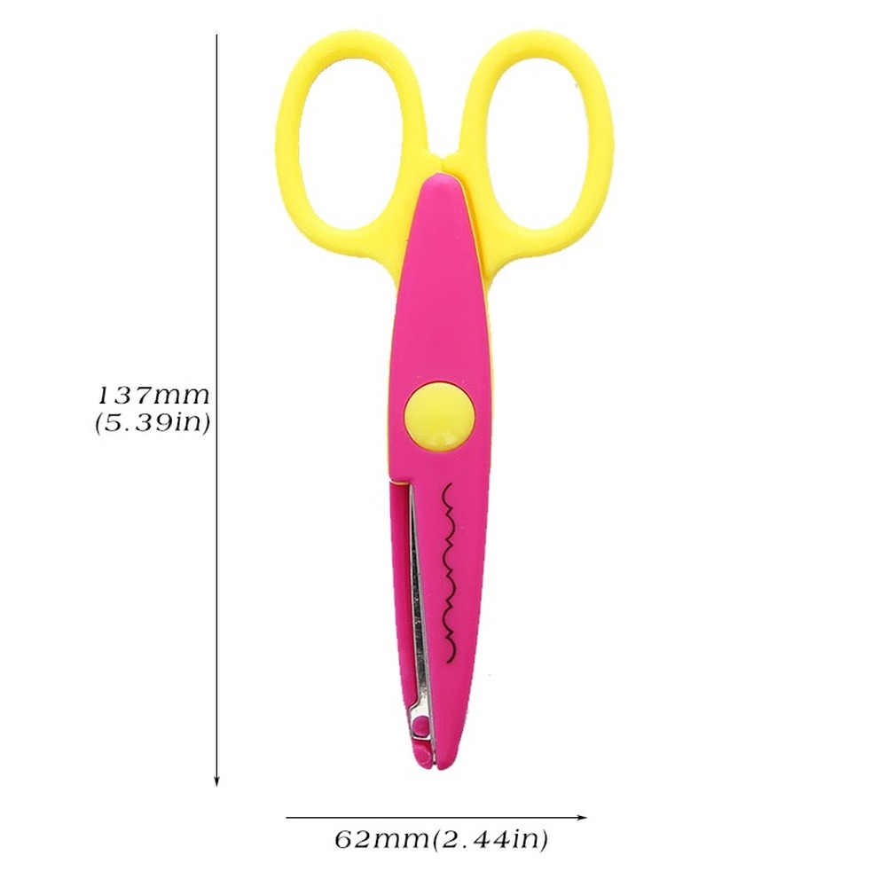 Mr.paper 6 Stijlen Minimalistische Kant Schaar Golvend Patroon Kleine Ronde Kop Kinderen Speciale Student Art Tool Briefpapier Schaar