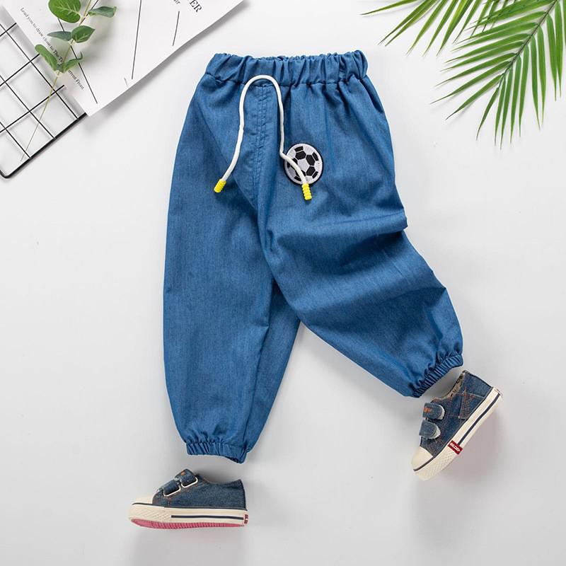 Lasten housut taapero pojat yksiväriset farkut denim housut vauvan joustavat pitkät housut vauvan vaatteet: P4 / 24m