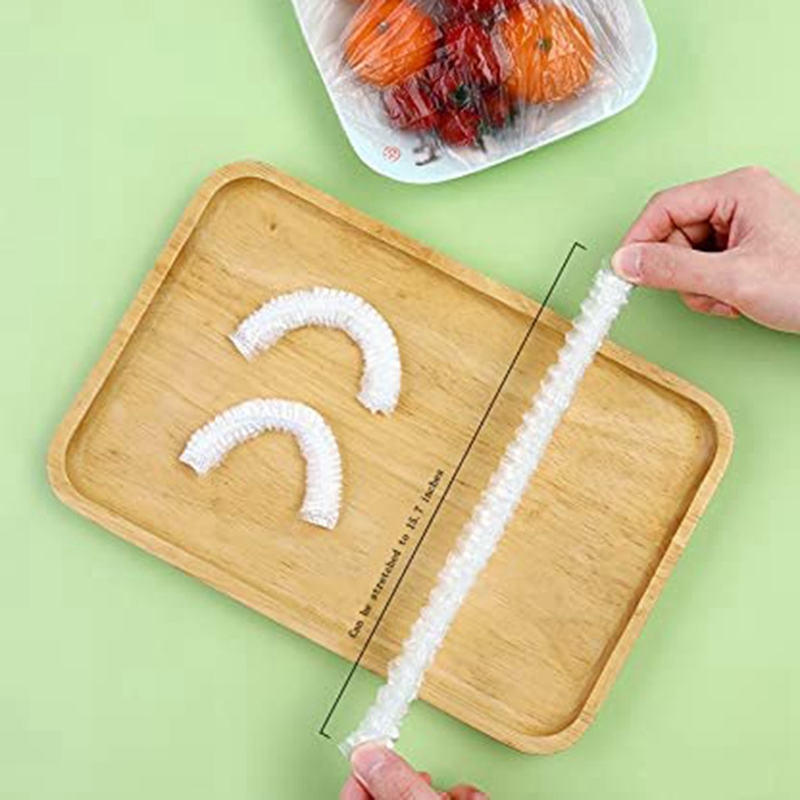 100 Pieces Of Plastic Wrap Bowl Lids, With Elastic, Plastic Stretchable Food Lids