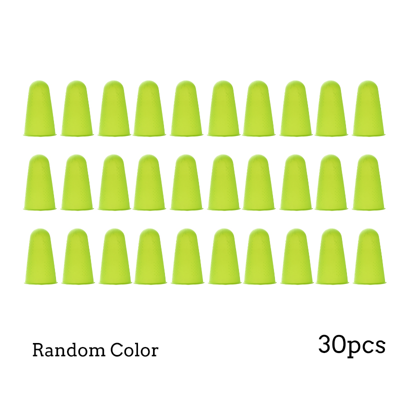 LMDZ 30Pcs Silicone Fingers Cover Cap Fingertip Protector Finger Guard Anti-skid Set Finger Protect Wool Felt Poke Fun from Cuts: Medium random color