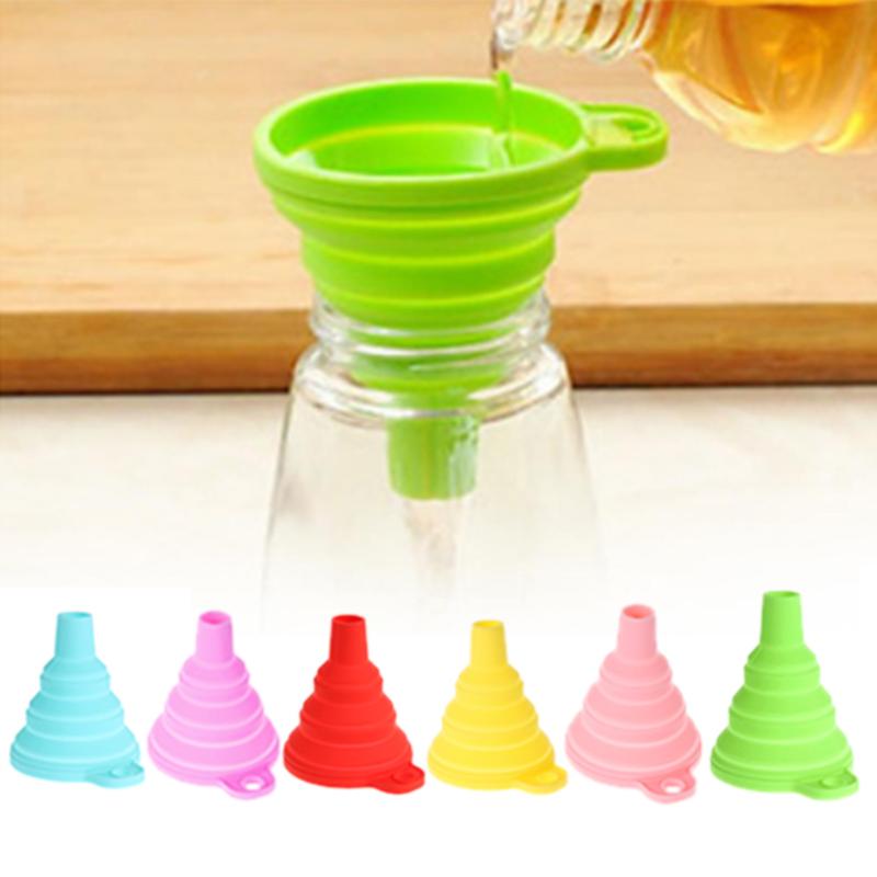 Kitchen Useful Folding Funnel Style Funnel Protable Mini Silicone Gel Folding Kitchen Cooking Tools Accessories