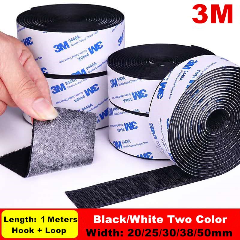 Moq 1M 20/25/30/38/50Mm Sterke Zelfklevende Sluiting Tape Nylon Haken en Loops Sticker Velcroos Lijm 3M Lijm Magie Voor Diy