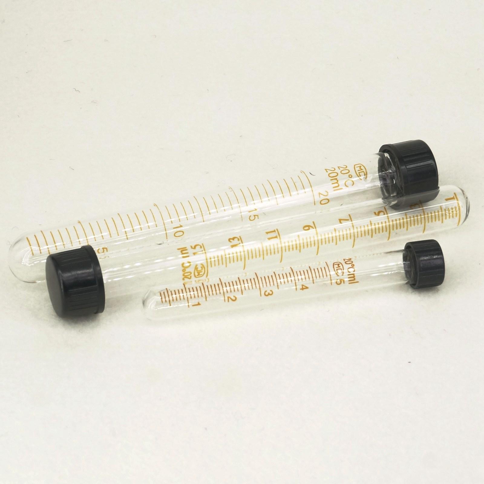 5ml/10ml/15ml/20ml/25ml/30ml/50ml Lab Clear Glass Test Tube Round Bottom With Cap