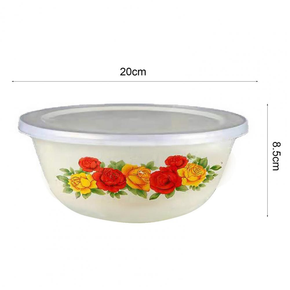 Clear Pattern Enamel Bowl Chinese Style Nostalgic Salad Bowls Exquisite Easy to Clean Kitchen Dinnerware Home Decor