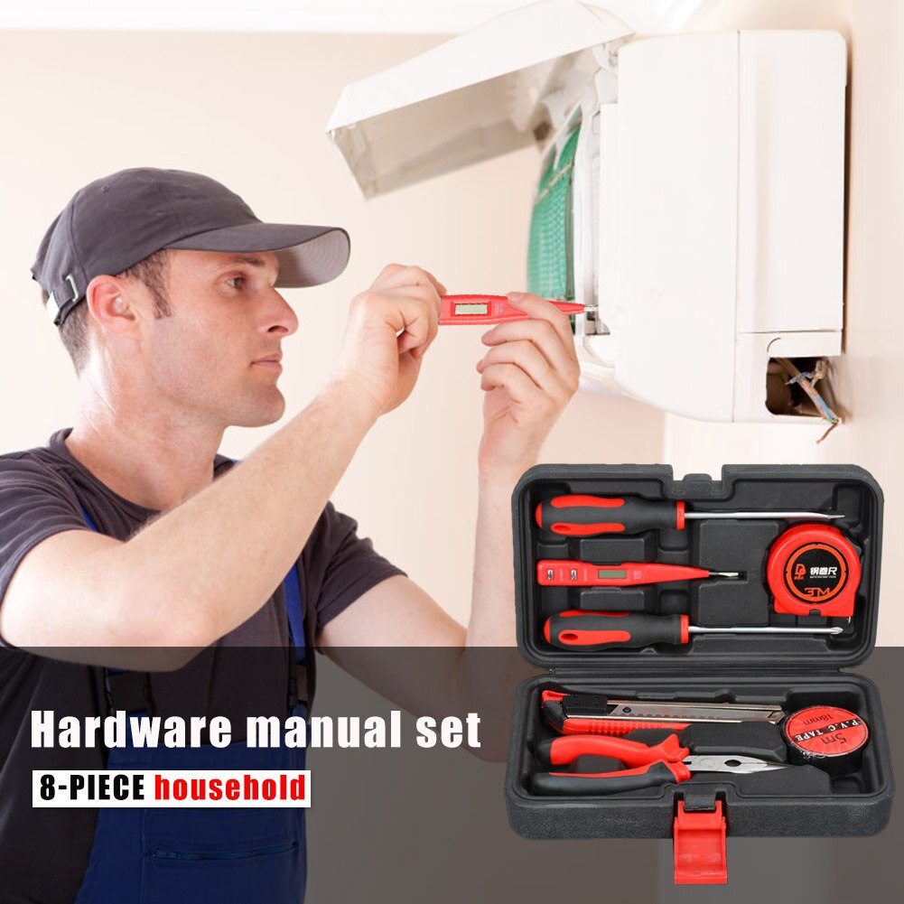 8pcs Useful Household Car Auto Repair Tool Set Combination Package Hand Tool Batch Head Ratchet Pawl Socket Spanner Wrench Box