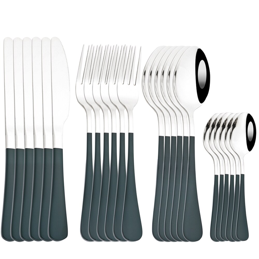 24pcs Upscale Gold Dinnerware Set Stainless Steel Tableware Set Knife Fork Coffee Spoon Flatware Set Dishwasher Safe Cutlery Set