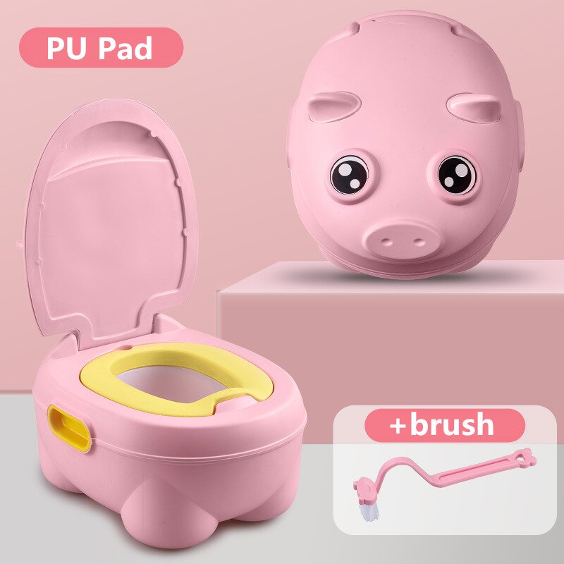 Tegneserie gris baby pottetrening sete baby takrenne toalett låve toalett trener sengepanne bærbar toalett rygg urinal til låve: Rosa pu pute