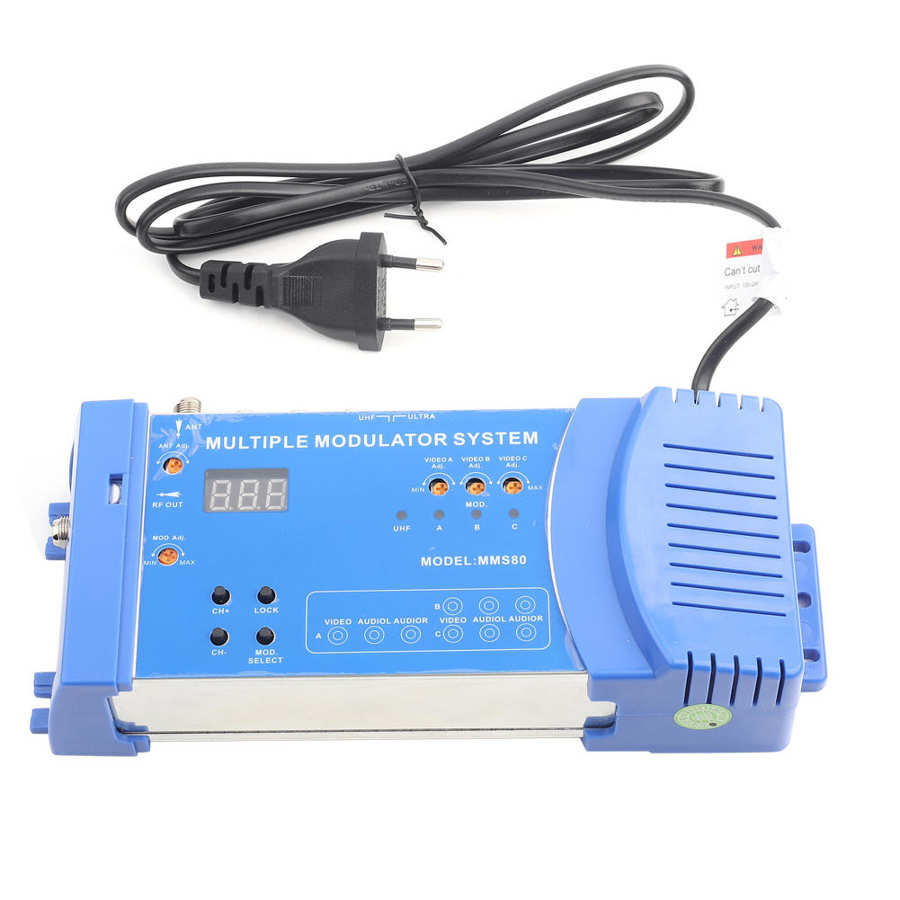 MMS80 Home Modulator Digital VHF UHF RF Modulator AV to RF AV to TV Converter Adapter Digital Full Band Signal Modulator