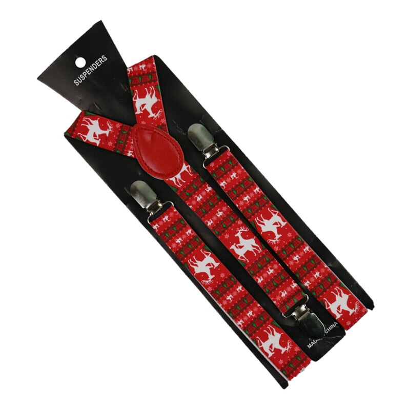 2.5cm brede jule-røde print seler justerbare y-ryg seler seler xmas