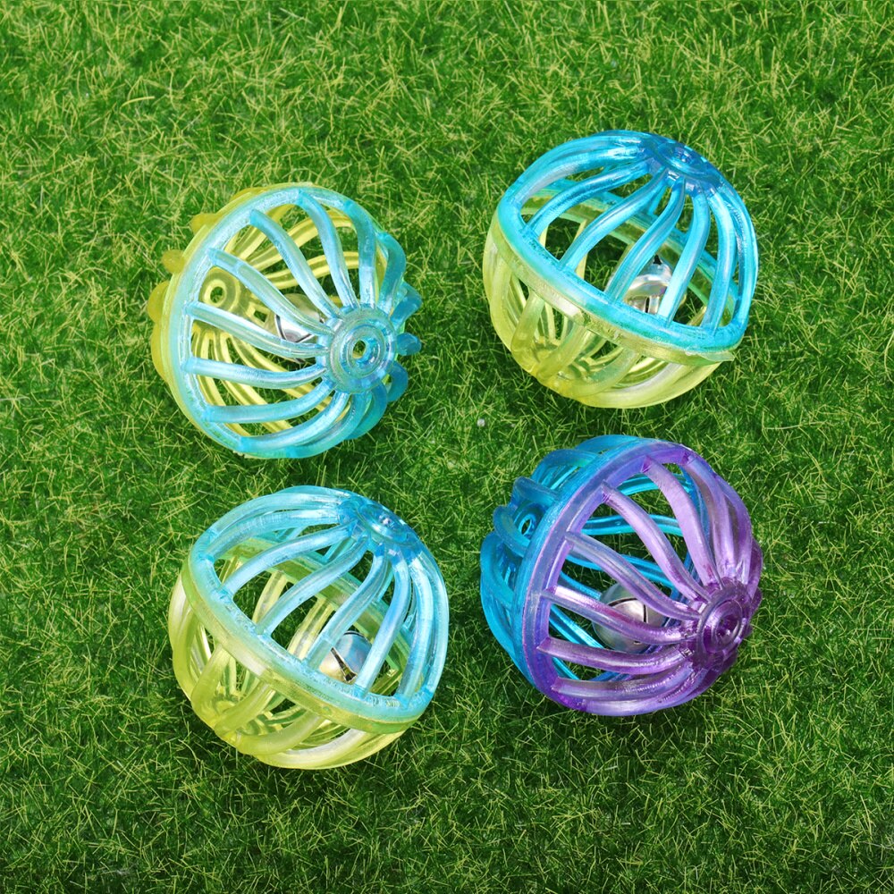 4pc plastic bellen, schattig, diverse kleuren, draagbaar, duurzaam, plastic bellen voor kleine huisdieren, puppy's en katten