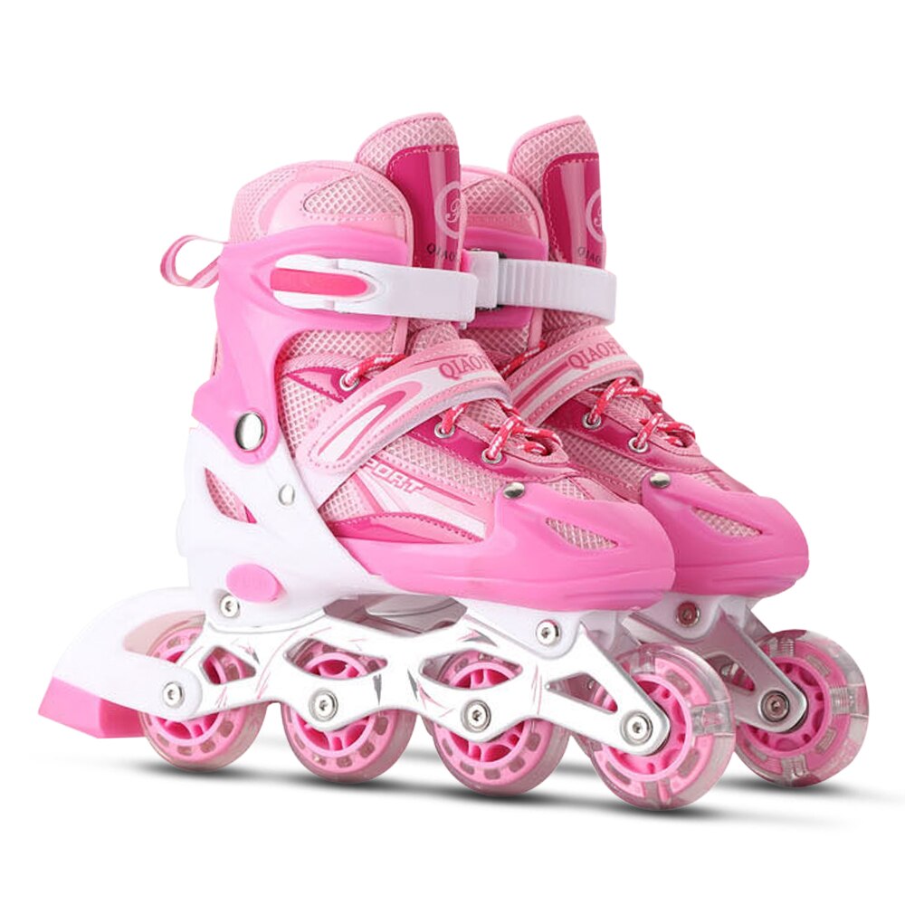 Einstellbare Beleuchtung Inline Rollschuhe mit Licht hoch Räder Männer Frauen draussen Rollschuhe Schuhe für freundlicher Erwachsene Rolle Rollschuhe: Rosa M