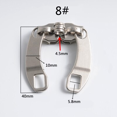 2 Paare 5 #8 #10 # Reißverschluss ziehen Metall Reißverschluss Schieberegler Reißverschluss Kopf DIY Kleidung Tasche Koffer Zubehör für Reißverschluss Reparatur Bausätze: Nein.8