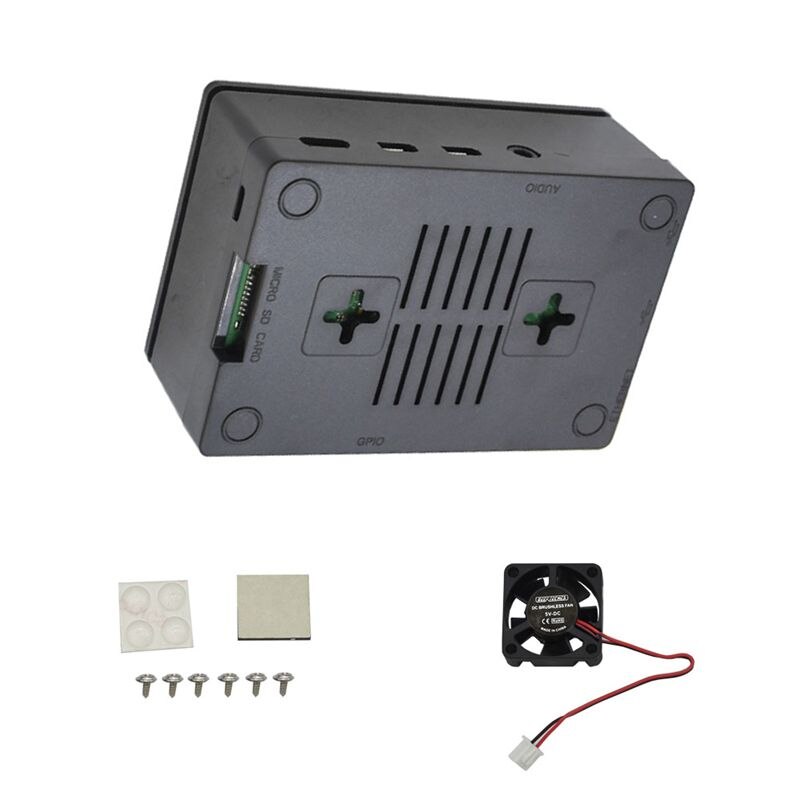 Aluminium Case Met Koelventilator Metalen Behuizing Voor Raspberry Pi 4B Pi 4 Model B & Abs Case met Koelventilator