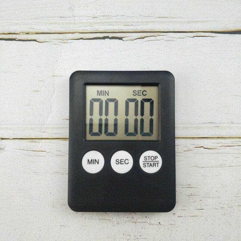Cooking Timer LCD Digital Screen Clock Kitchen Countdown Timer Mechanical Digital Kitchen Timer Magnetic: black