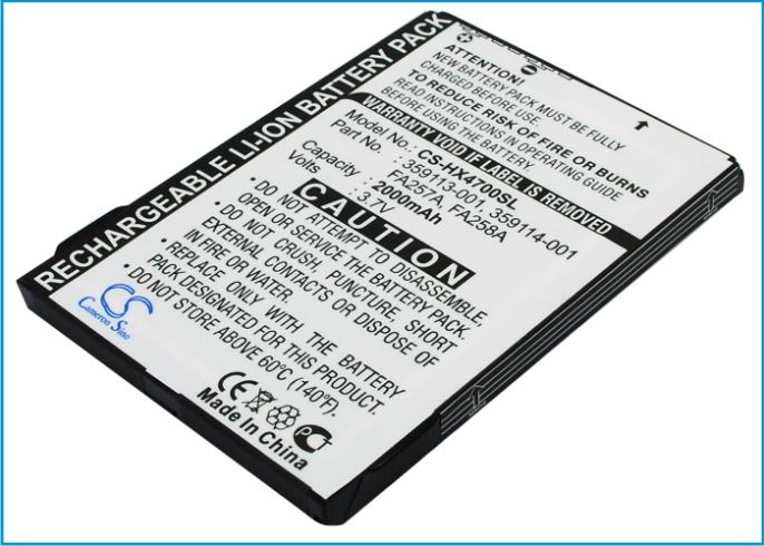 Cameron sino pda batteri til hp til ipaq  hx4700,hx4705,hx4715,hx4800 (2000 mah)